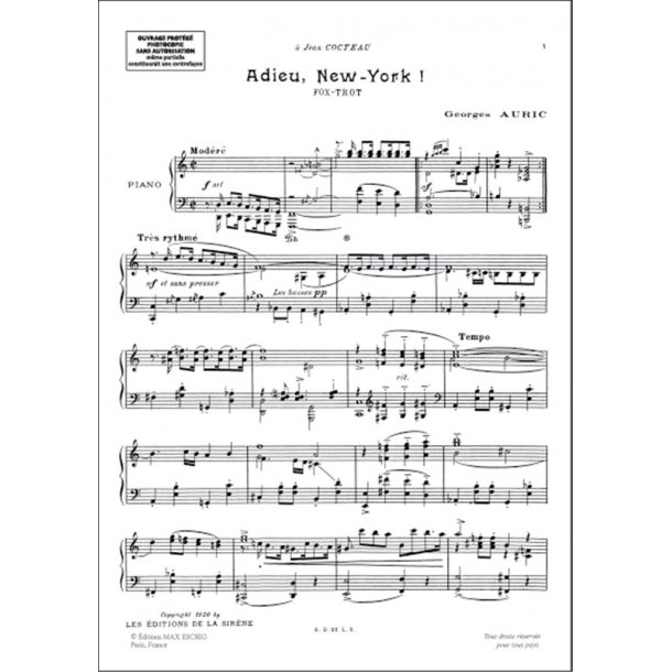 Adieu New-York Piano